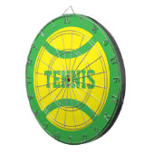 Gele tennisbal dartbord spel (Voorkant Rechts)