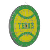 Gele tennisbal dartbord spel (Voorkant Links)