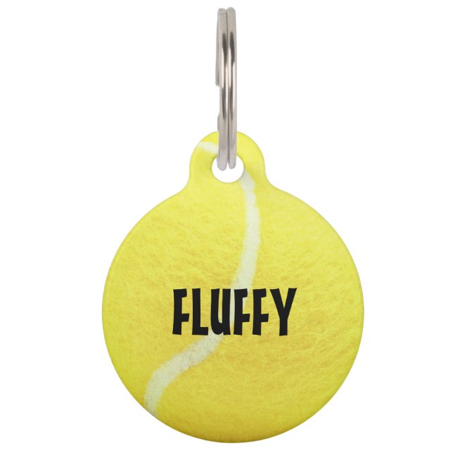  gele tennisbal huisdierpenning (Voorkant)