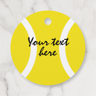 Gele tennisbal kind Birthday party gift Bedankjes Labels