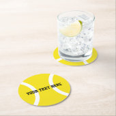 Gele tennisbal onderzetters met aangepaste tekst (Insitu)