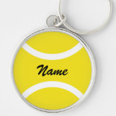 Gele tennisbal sleutelhanger met aangepaste naam (Voorkant)