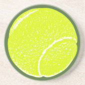 Gele Tennisbal Zandsteen Onderzetter (Voorkant)