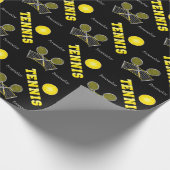 Gele tennisballen en ringbandjes cadeaupapier (Hoek)