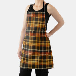 Gele Terracotta & Zwarte Tartan Buffalo Plaid Schort