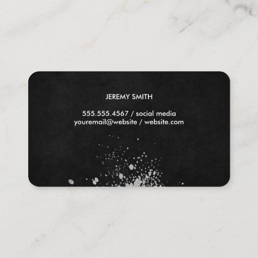 Gele textuur | Geborstelde expressieve artistieke Visitekaartje (Achterkant)