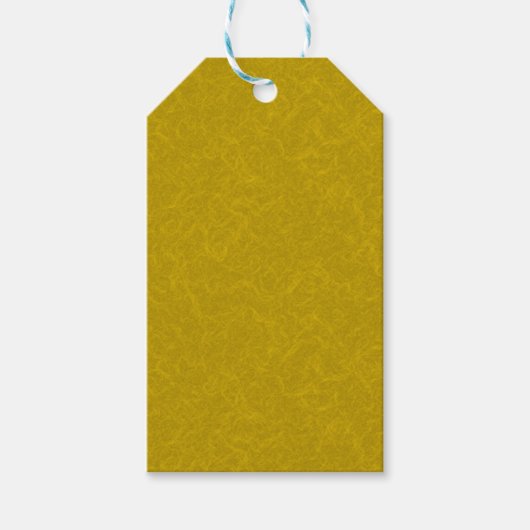 Gele textuur oppervlak met wervelend patroon cadeaulabel (Voorkant)