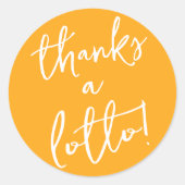 Gele Thanks a Lotto Sticker Loterij Ticket Favor (Voorkant)