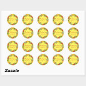 Gele Thanksgiving Krans Ronde Sticker (Vel)