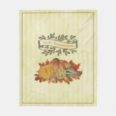 Gele Thanksgiving Pompoenen en Squash Fleece Deken (Voorkant)