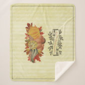 Gele Thanksgiving Pompoenen en Squash Sherpa Deken (Voorkant)