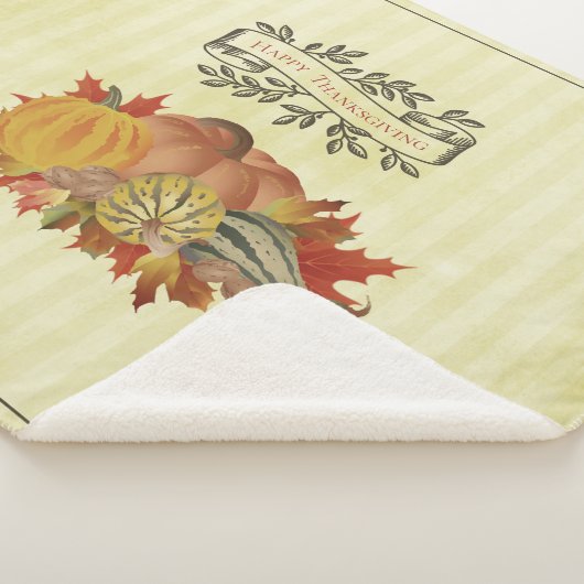 Gele Thanksgiving Pompoenen en Squash Sherpa Deken (3/4)