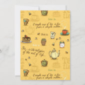 Gele thee en honing thee tijd kaart (Achterkant)