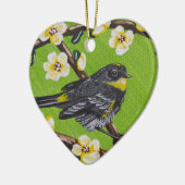 Gele Throat Warbler ~ Spring Keramisch Ornament (Links)