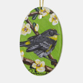 Gele Throat Warbler ~ Spring Keramisch Ornament (Links)