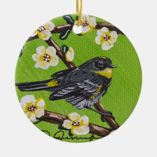 Gele Throat Warbler ~ Spring Keramisch Ornament (Voorkant)