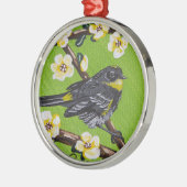 Gele Throat Warbler ~ Spring Metalen Ornament (Links)