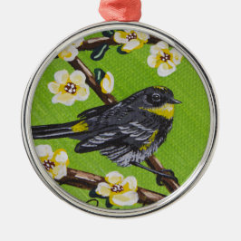 Gele Throat Warbler ~ Spring Metalen Ornament
