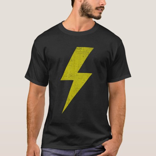 Gele Thunderbolt Bolt van Lightning Team T-shirt (Voorkant)