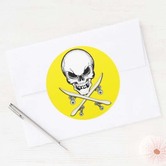 Gele ticker ronde sticker (Envelop)