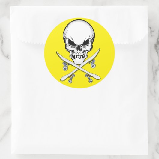 Gele ticker ronde sticker (Tas)