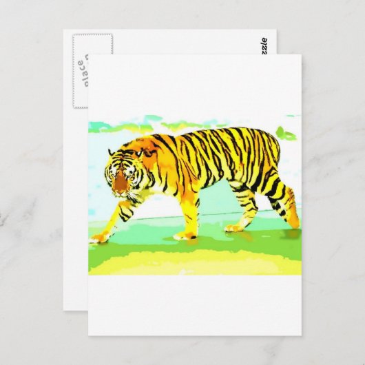 Gele tijger briefkaart (Voorkant / Achterkant)