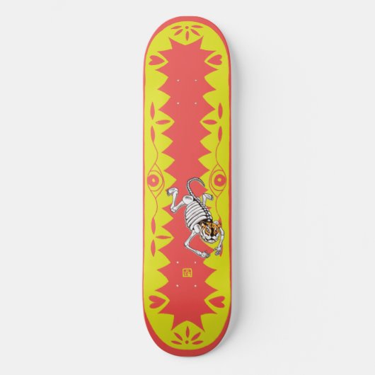 Gele tijger skateboard (Voorkant)