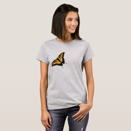 Gele tijger Swallowtail Butterfly T-Shirt (Voorkant volledig)