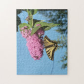 Gele Tijger Swallowtail op Roze Vlinder Struik Fl Legpuzzel (Verticaal)