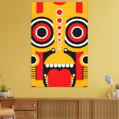 Gele Tiki Stam Canvas Afdruk (Insitu (Woonkamer))