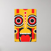 Gele Tiki Stam Canvas Afdruk (Voorkant)