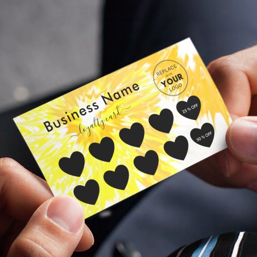 Gele tinkleurstof Minimale korting op Logo & meisj Klantenkaartje