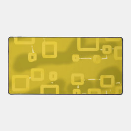 Gele Tint Geometrische Vierkanten Desk Mat