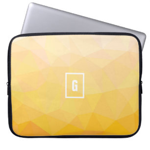 Gele tint zomer geometrische initiaal laptop sleev sleeve