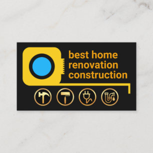 Gele tools voor het meten van tape Gold Handyman Visitekaartje