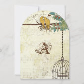 Gele Tortelduifjes die in een Brondenweddenschap z Kaart (Achterkant)