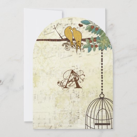 Gele Tortelduifjes die in een Brondenweddenschap z Kaart (Achterkant)