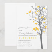 Gele Tortelduifjes in de boom met grijze bladeren Kaart (Voorkant / Achterkant)