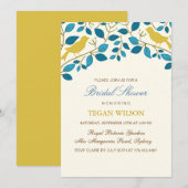 Gele Tortelduifjes Vrijgezellenfeest Uitnodigen Kaart (Voorkant / Achterkant)