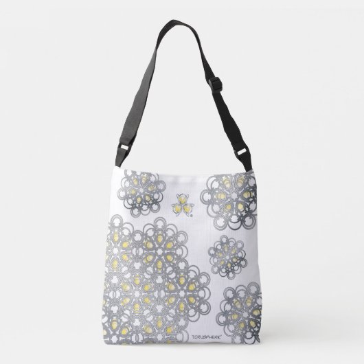 Gele Torusphere PolyHexaBloom Crossbody tas (Achterkant)