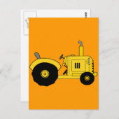 Gele tractor briefkaart (Voorkant / Achterkant)