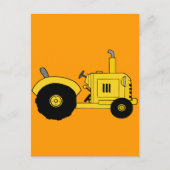 Gele tractor briefkaart (Voorkant)