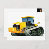 Gele tractor briefkaart (Voorkant / Achterkant)