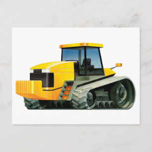 Gele tractor briefkaart