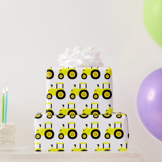 Gele Tractor Inpakpapier (Feestgeschenken)