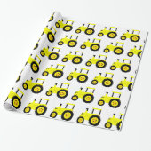Gele Tractor Inpakpapier (Uitgerold)