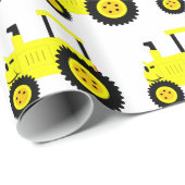 Gele Tractor Inpakpapier (Rol Hoek)