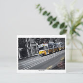 Gele tram in Boedapest Briefkaart (Staand voorkant)