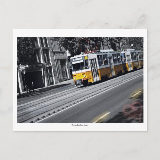 Gele tram in Boedapest Briefkaart (Voorkant)