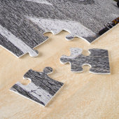 Gele tram op de kathedraal van Lissabon in Portuga Legpuzzel (Zijkant)